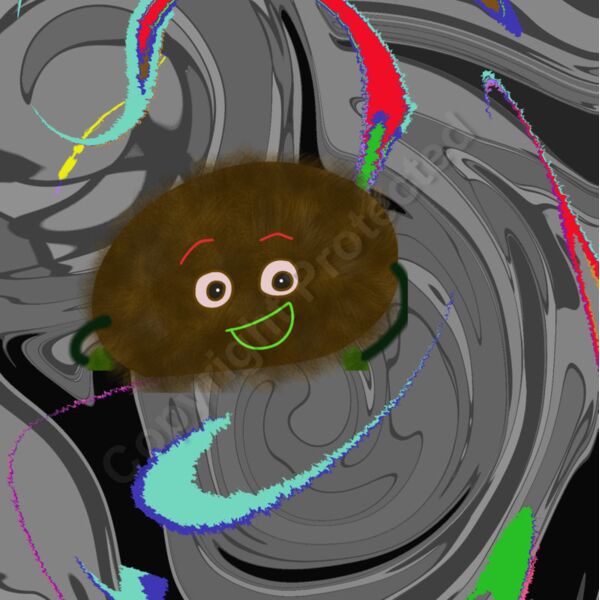 Brown furry potato on bw background Thumbnail